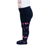 Barbie Cute Prints Knitted Tights For Baby Girls - Navy Pink Navy Pink 0-1 Years