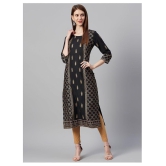 KSUT Black Cotton Straight Kurti - Single - M