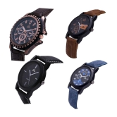 Septem Multicolor Leather Analog Mens Watch