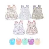 Sathiyas Baby Girls Gathered Dresses with Nappies (Set of 10, 0-6Months, Button1) … - None