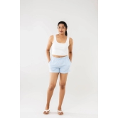 Sky Blue Women Shorts-M