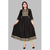 Meher Impex - Black Rayon Womens Flared Kurti ( Pack of 1 ) - None