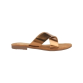 Shoetopia Bronze Womens Flats - None