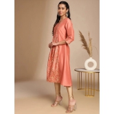 Janasya Silk Blend Embellished Anarkali Womens Kurti - Peach ( Pack of 1 ) - None