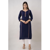 Kapadia - Navy Rayon Womens Straight Kurti ( Pack of 1 ) - None