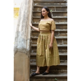 Karvi-Off Shoulder Crop Top & Skirt (Khadi) - xl