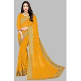 Om Shantam Sarees - Yellow Georgette Saree With Blouse Piece ( Pack of 1 ) - Yellow