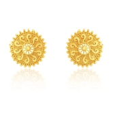 LUV FASHION Golden Stud Earrings ( Pack of 1 ) - Golden