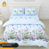 Bedsheet Adda-Super Mega King Size  King Size(108*108 in)-Pure Cotton Sanganeri Printed Jaipuri  Double Bedsheet With 2 Matching Pillow Covers-RJ-14-03-(108*108)-HT8212