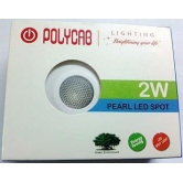 Polycab Pearl LED SPOT Light Slim 2 Watts Flush Mount Ceiling Lamp (Warm White, Yellow).(Plastic)