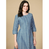 Glomee - Blue Cotton Women''s A-line Dress ( Pack of 1 ) - None