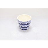 Khurja Pottery Indoor Pot Glass Shape Navy Blue Colour Medium Size 5 Inches