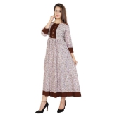 Rangun - Brown Cotton Blend Women's Flared Kurti ( Pack of 1 ) - M