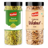 YUM YUM Dry Fruits Combo Pack 500gm Raisins & Walnut Kernels- Kishmish & Akhrot Giri (250g x 2)