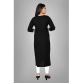 haya fashion - Black Rayon Women's Straight Kurti ( Pack of 1 ) - None