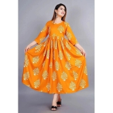 SIPET - Mustard Rayon Womens Anarkali Kurti ( Pack of 1 ) - None