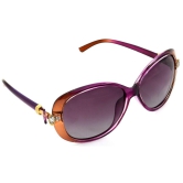 Hrinkar Pink Rectangular Sunglasses Brands Violet Frame Polarized Goggles for Women - HRS440-PRPLBWN-PNK