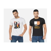 CHOZI Cotton Blend Regular Fit Printed Half Sleeves Mens T-Shirt - Multicolor ( Pack of 2 ) - None