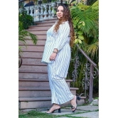 PrettyPlus by Desinoor.com White Striped Pant Top Set - None