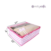 PrettyKrafts sari cover bag combo with Transparent Top with Bow,Pack of 6, Pink Dots