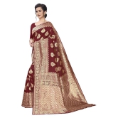 ofline selection Red Jacquard Saree