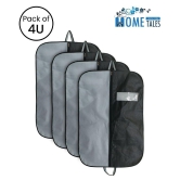 HOMETALES Coat Cover|Foldable Blazer Cover|Suit Cover With Zipper Closure,Black & Grey (4U)