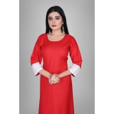 Kapadia - Red Rayon Womens Asymmetrical Kurti ( Pack of 1 ) - None