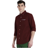 Life Roads - Maroon Cotton Slim Fit Men's Casual Shirt (Pack of 1 ) - None