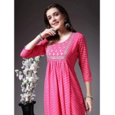 Stylum Georgette Printed A-Line Womens Kurti - Pink ( Pack of 1 ) - None