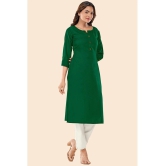 Glomee - Green Cotton Womens Straight Kurti ( Pack of 1 ) - None