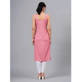 HIGHLIGHT FASHION EXPORT Rayon Printed Straight Womens Kurti - Pink ( Pack of 1 ) - None