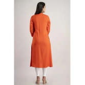 MAUKA - Orange Rayon Womens Straight Kurti ( Pack of 1 ) - 4XL