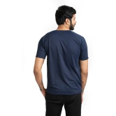 Men Solid Round Neck Polyester Blue T-Shirt