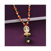 SILVER SHINE Gold Plated Traditional Rudraksh Mala SAI BABA Pendant Mala for Men and Women - Golden