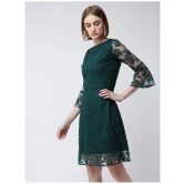 Miss Chase Lace Self Design Above Knee Womens A-line Dress - Green ( Pack of 1 ) - None