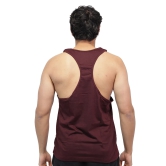 Muscle Mantra Gym Stringer Eat Clean Train Dirty-Maroon / L