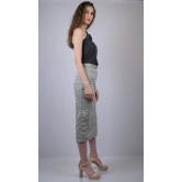 Grey Casual-Fit A-Line Midi Skirt (OTLSKT1002)-Grey / S