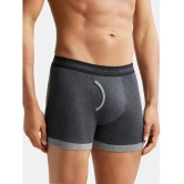 Jockey 1017 Men Super Combed Cotton Rib Solid Boxer Brief - Mid Grey & Charcoal - None