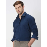 Navy Stretch Plain Slim Fit Casual Shirt