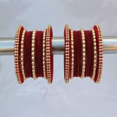 Elegant Alloy Bagdi Velvet Golden Moti Bangles for Women | Women Bagdi bangles | Fashion, Ethnic and Wedding bangles | Bangles for Girls | Bangles Set for Women Traditional