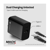 Portronics Type C 3A Wall Charger - Black