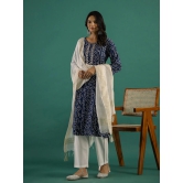 Blue & White Kurta Set-4X-Large