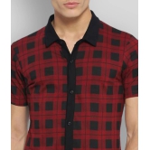 Campus Sutra Cotton Regular Fit Checks Half Sleeves Mens Casual Shirt - Red ( Pack of 1 ) - None