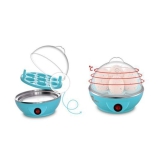 FUN2DEALZ Egg Boiler Electric Automatic Off 7 Egg Poacher for Steaming, Cooking Also Boiling and Frying, Multi Colour