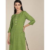 Karigari - Straight Rayon Green Women's Kurti ( Pack of 1 ) - None