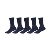 School Socks Lycra Plain Navy blue-5 pair of socks - 5-6Years