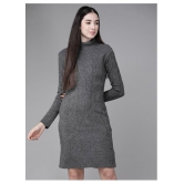 The Dry State Woollen Grey Bodycon Dress - Single - XL