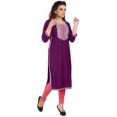 Kapadia - Wine Rayon Women''s Straight Kurti ( Pack of 1 ) - None