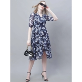 MINI & MING Floral Print Puff Sleeve Georgette Dress