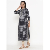 KIPEK Navy Rayon Straight Kurti - Single - XL